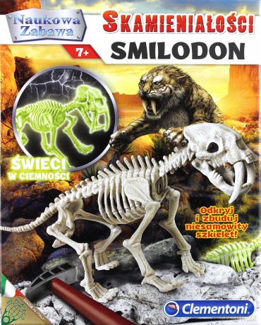 CLEMENTONI Naukowa zabawa. Skamieniałości. Smilodon fluoresc