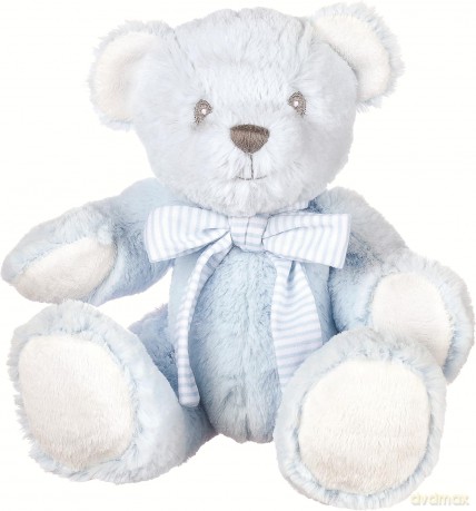 Niebieski miś z grzechotką 18 cm