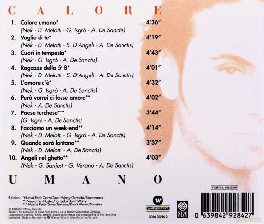 Nek: Calore Umano [CD]