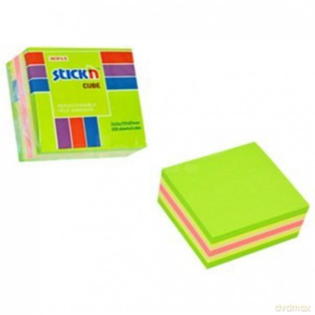 Notes kostka zielona - mix neon i pastel