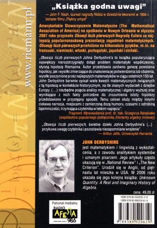 Obsesja liczb pierwszych - John Derbyshire [KSIĄŻKA]