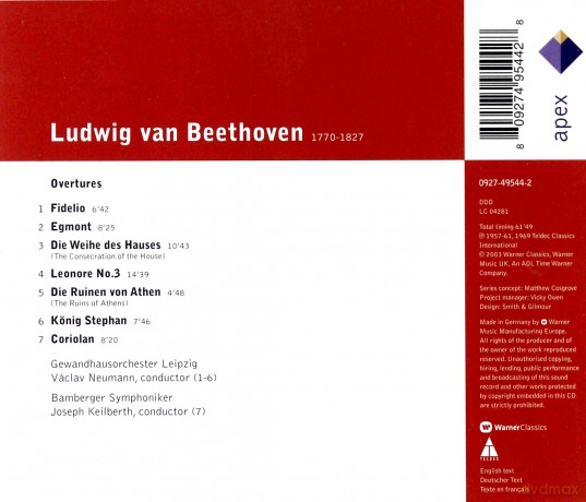 Neumann/Lgo/Keilberth/Bams: Beethoven: Overtueren(Fidelio,Egmont [CD]