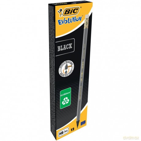 Ołówek Evolution Black z gumką (12 szt.)