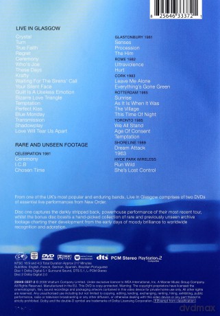 New Order: Live In Glasgow [2DVD]