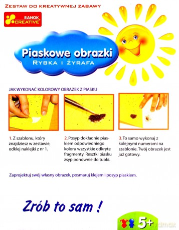 Piaskowe obrazki - Rybka i żyrafa