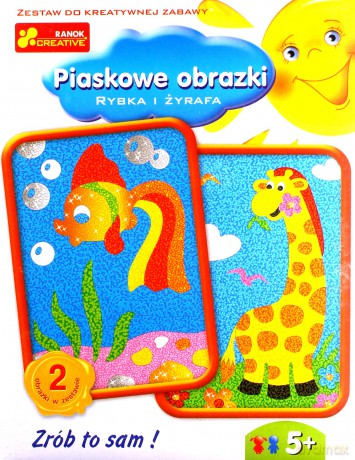 Piaskowe obrazki - Rybka i żyrafa