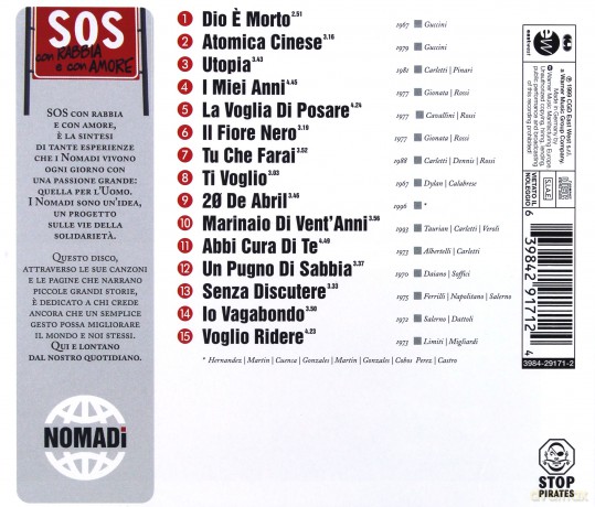 Nomadi: Sos Con Rabbia E Con... [CD]