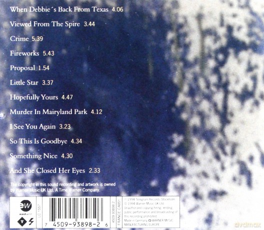 Stina Nordenstam: And She Closed Her Eyes [CD]