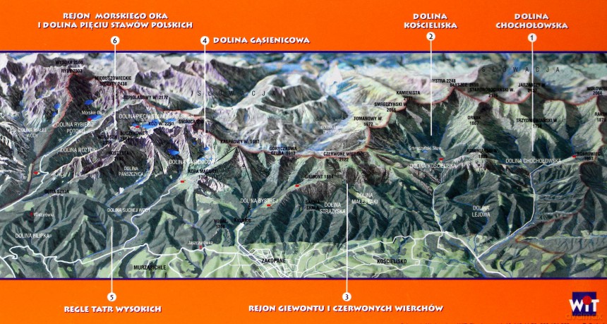 Schematy szlaków turystycznych Tatr Polskich