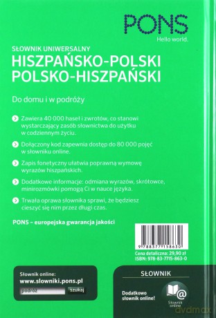 Słownik uniwersalny hiszpańsko-polski, polsko-hiszpański [KSIĄŻKA]