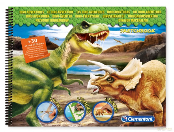 CLEMENTONI Szkicownik - Przygody Dinozaurów