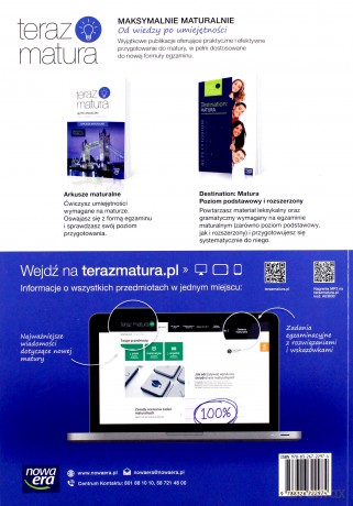 Teraz matura. Język angielski. Arkusze maturalne zakres podstawowy i rozszerzony [KSIĄŻKA]