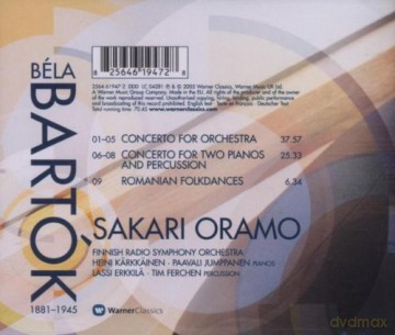 Sakari Oramo/Frso: Bart: Concerto For Orchestra/+ [CD]