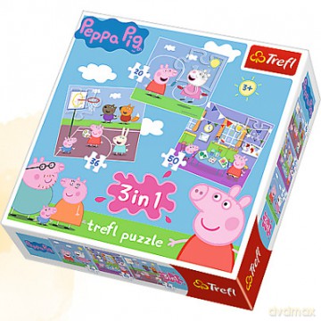 TREFL 3 w 1 Zabawy w szkole Świnka Peppa [PUZZLE]