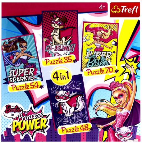 TREFL 4 w 1 Barbie i jej super przyjaciele [PUZZLE]