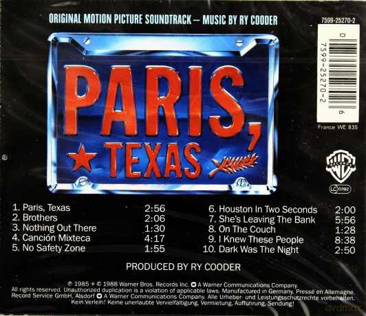 Paris -Texas soundtrack (Paryż, Teksas) (Ry Cooder) [CD]