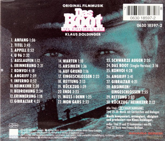 Das Boot soundtrack (Okręt) (Klaus Doldinger) [CD]
