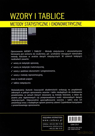 Wzory i tablice. Metody statystyczne i ekonometryczne [KSIĄŻKA]