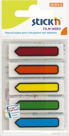 Zakładki indeks. samoprz. mix 5 kolorów neon strzałki