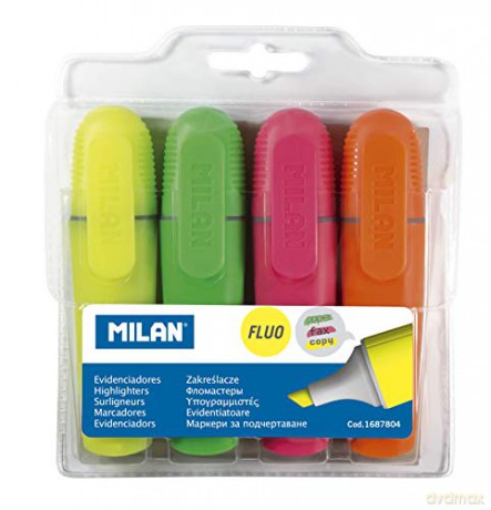 Zakreślacz fluo płaski 4 kolory