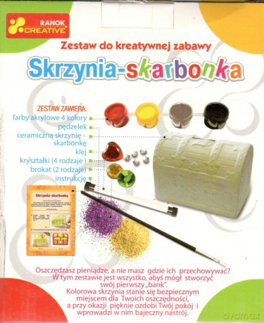 Zestaw do kreatywnej zabawy - Skrzynia-skarbonka