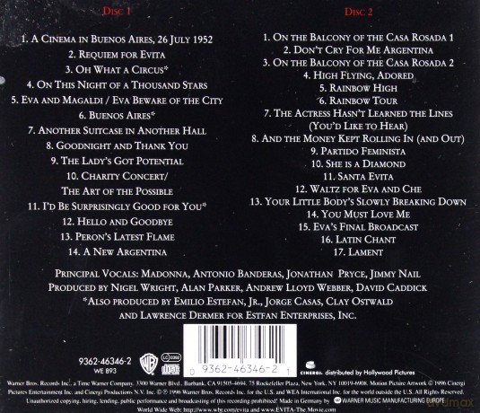 Evita soundtrack (Madonna) [2CD]