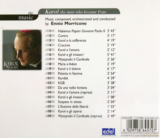 Karol, The Man Who Became Pope soundtrack (Karol, Człowiek, Który Został Papieżem) (Ennio Morricone) [CD]