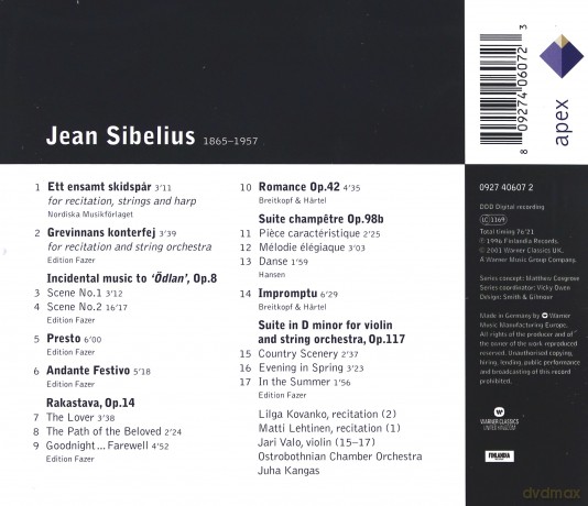 Ostrobothnian Co: Sibelius: Works For String Orch [CD]