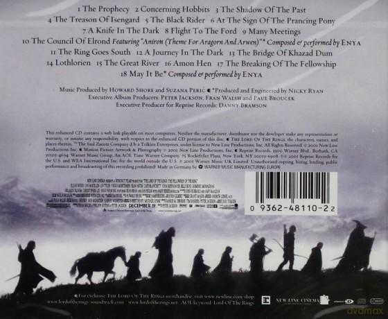 The Lord Of The Rings: The Fellowship of The Ring soundtrack (Władca Pierścieni. Drużyna Pierścienia) (Howard Shore) [CD]
