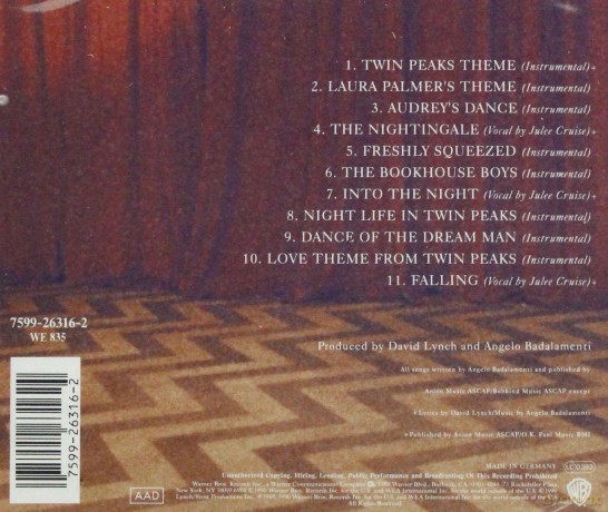 Twin Peaks soundtrack (Angelo Badalamenti) [CD]