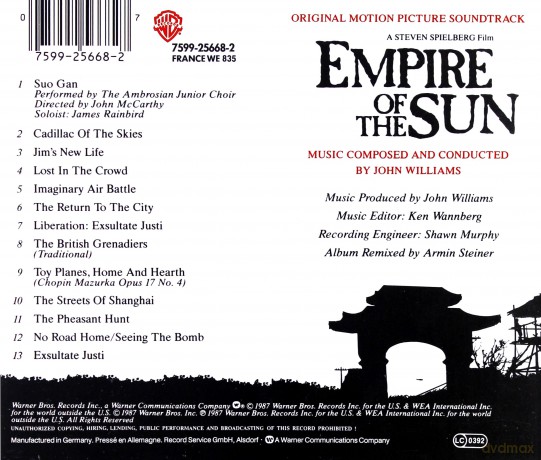 Empire Of The Sun soundtrack (Imperium słońca) (John Williams) [CD]