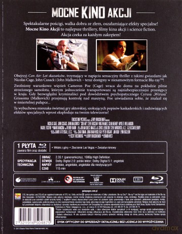 Con Air: Lot skazańców (Mocne Kino Akcji) [Blu-Ray]