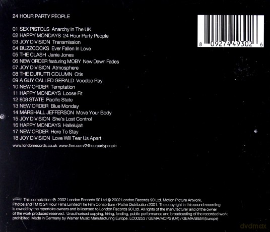 24 Hours Party People soundtrack [CD]