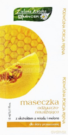 Mincer Pharma Owocowa: Maseczka odżywczo-nawilżającej z ekstraktem z miodu i melona (25 sztuk)
