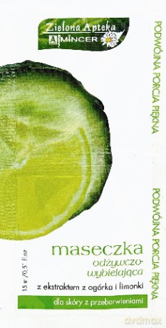 Mincer Pharma Owocowa: Maseczka odżywczo-wybielająca z ekstraktem z ogórka i limonki (25 sztuk)