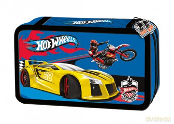 Piórnik dwukomorowy z wyposażeniem Hot Wheels
