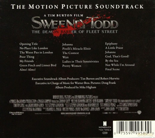 Sweeney Todd: The Demon Barber of Fleet Street soundtrack (Sweeney Todd: Demoniczny Golibroda z Fleet Street) [CD]