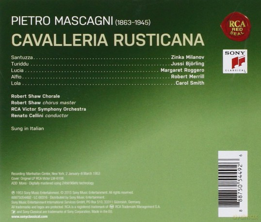 Renato Cellini: Mascagni: Cavalleria Rusticana (Remastered) [CD]