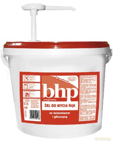 BHP - Żel do mycia rąk ze ścierniwem i gliceryną pompka 5 Litr