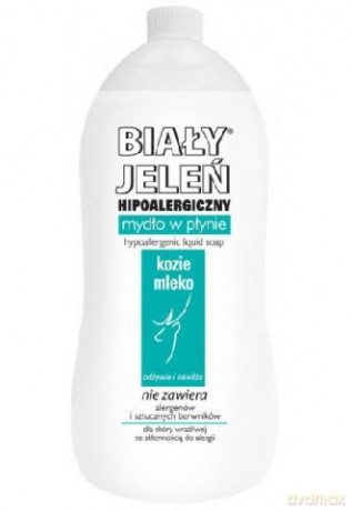 Biały Jeleń: Mydło hipoalergiczne w płynie - Kozie mleko (zapas) 1 Litr
