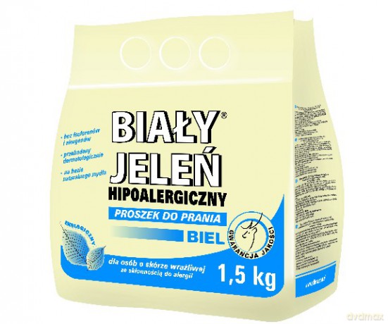 Biały Jeleń: Proszek do prania hipoalergiczny - Biel 1,5 kg