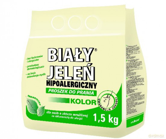 Biały Jeleń: Proszek do prania hipoalergiczny - Kolor 1,5 kg