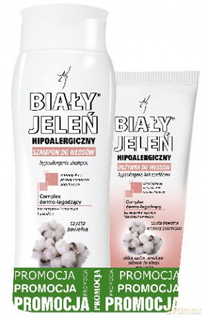 Biały Jeleń: Szampon Duo z bawełną 300 ml + odżywka 200 ml