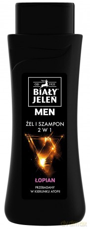 Biały Jeleń: Szampon-Żel hipoalergiczny 2w1 (Men) z łopianem 300 ml