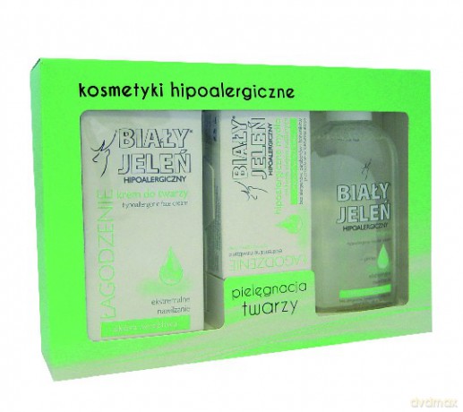 Biały Jeleń: Zestaw do pielęgnacji twarzy (krem nawilżający 100 ml + mydło w kostce 85 g + płyn micelarny 200 ml)