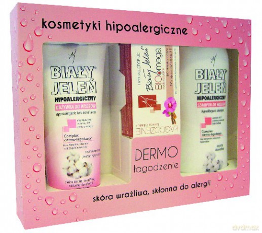 Biały Jeleń: Zestaw do pielęgnacji włosów - Bawełna (szampon 300 ml + odżywka 200 ml + mydło 85 g)