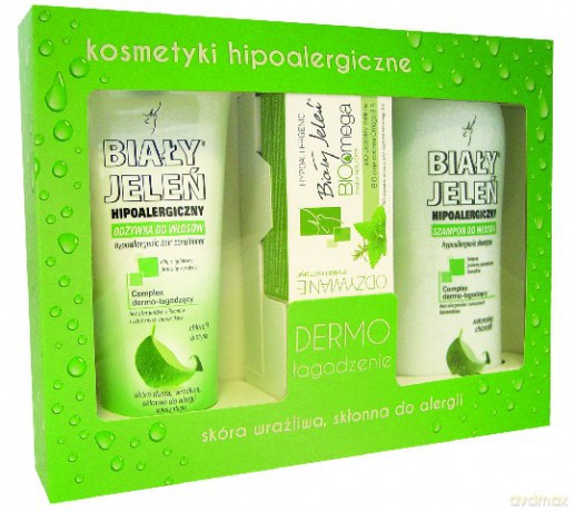 Biały Jeleń: Zestaw do pielęgnacji włosów Chlorofil (szampon 300 ml + odżywka 200 ml + mydło 85 g)