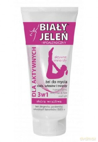 Biały Jeleń: Żel pod prysznic hipoalergiczny - dla aktywnych kobiet 3w1