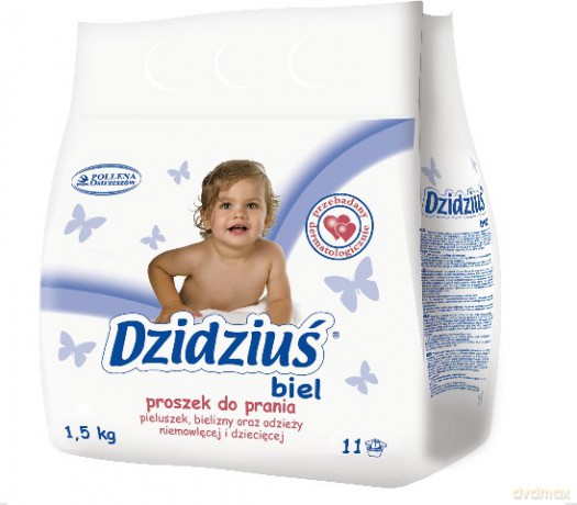 Dzidziuś: Proszek do prania pieluszek, bielizny, odzieży niemowlęcej - Biel 1,5 kg