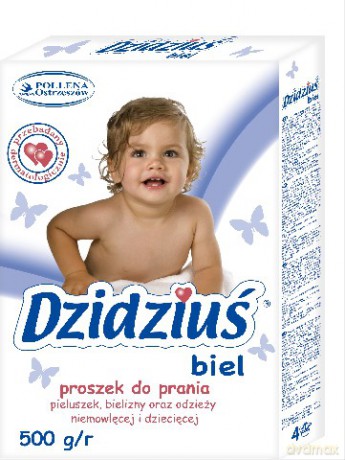 Dzidziuś: Proszek do prania pieluszek, bielizny, odzieży niemowlęcej - Biel 500 g